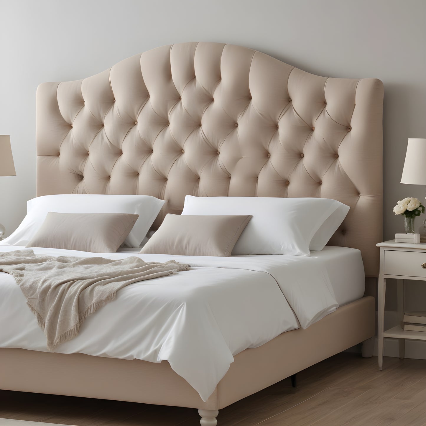 LUCID Upholstered Diamond Tufted Headboard