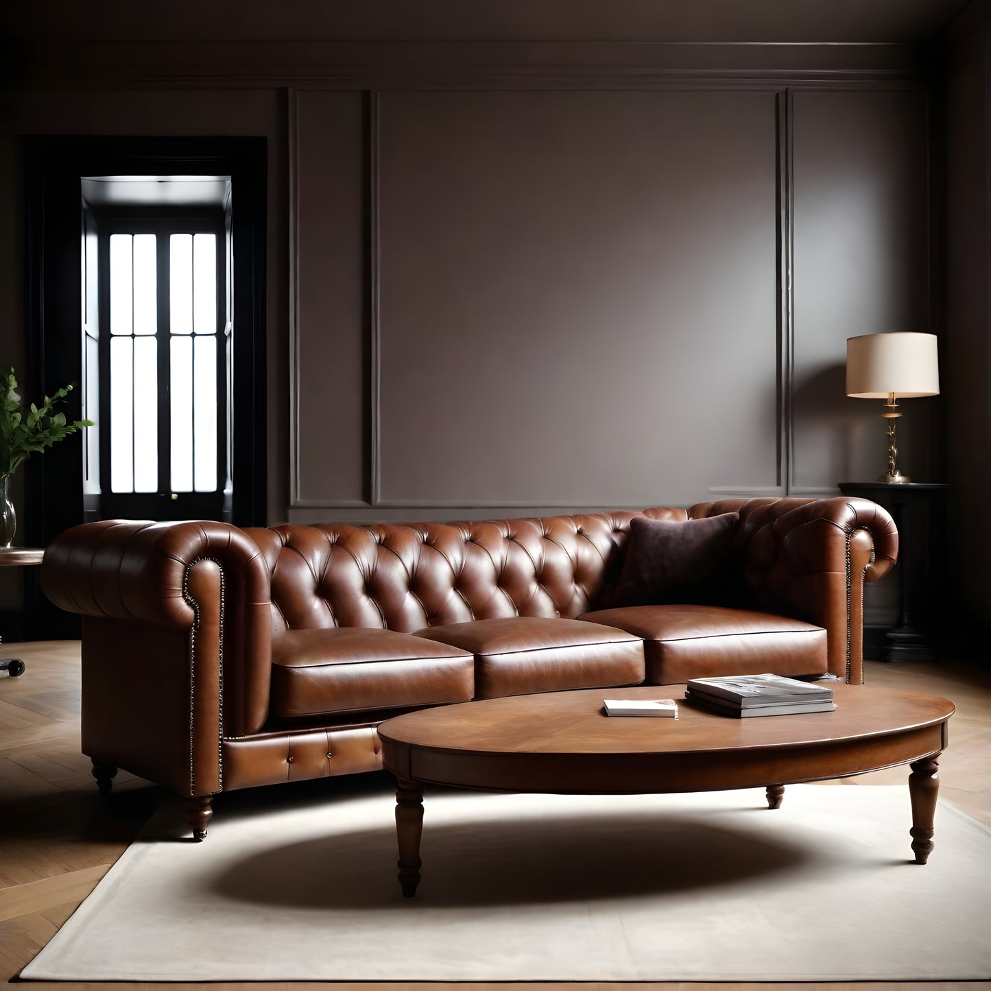 Saddle Chesterfield Two-Cushion Sofa